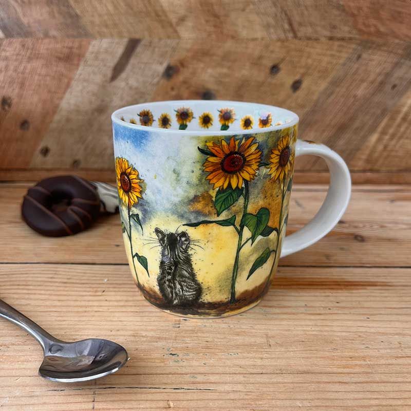 Taza Gato y Girasoles