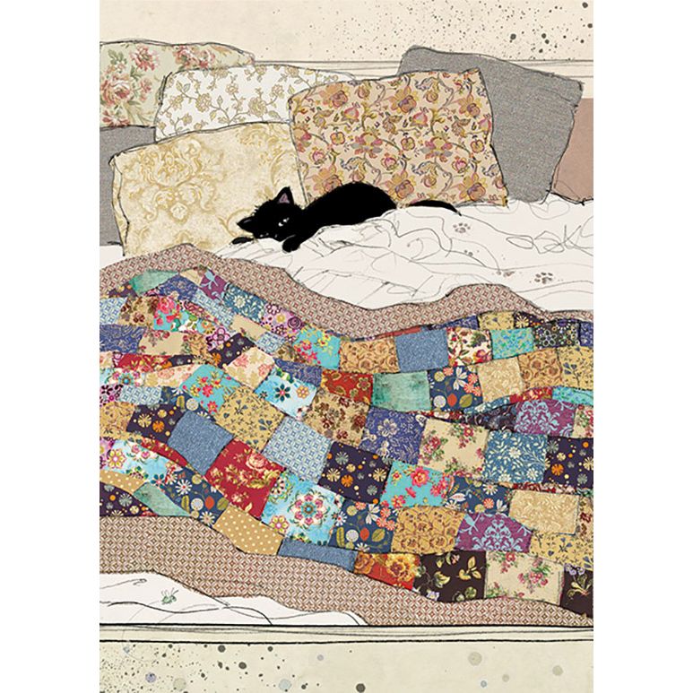 Bed Kitty Card by Bug Art