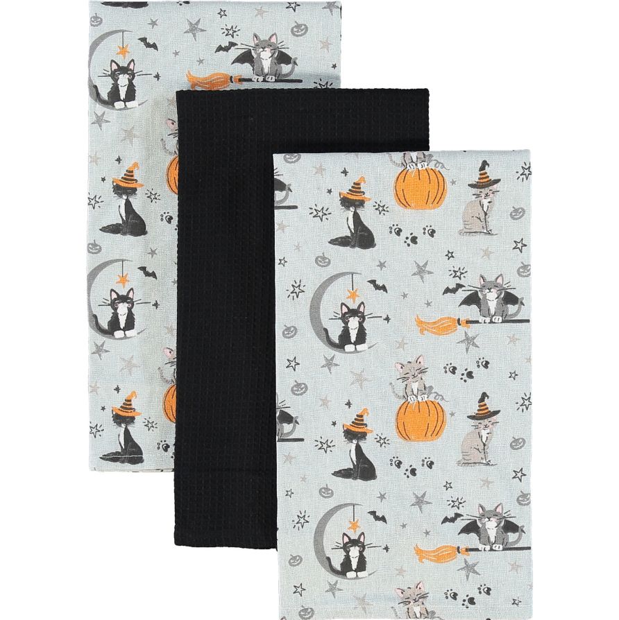 Halloween Tea Towels, pack of 3