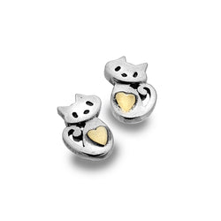 Pendientes gatito y corazón
