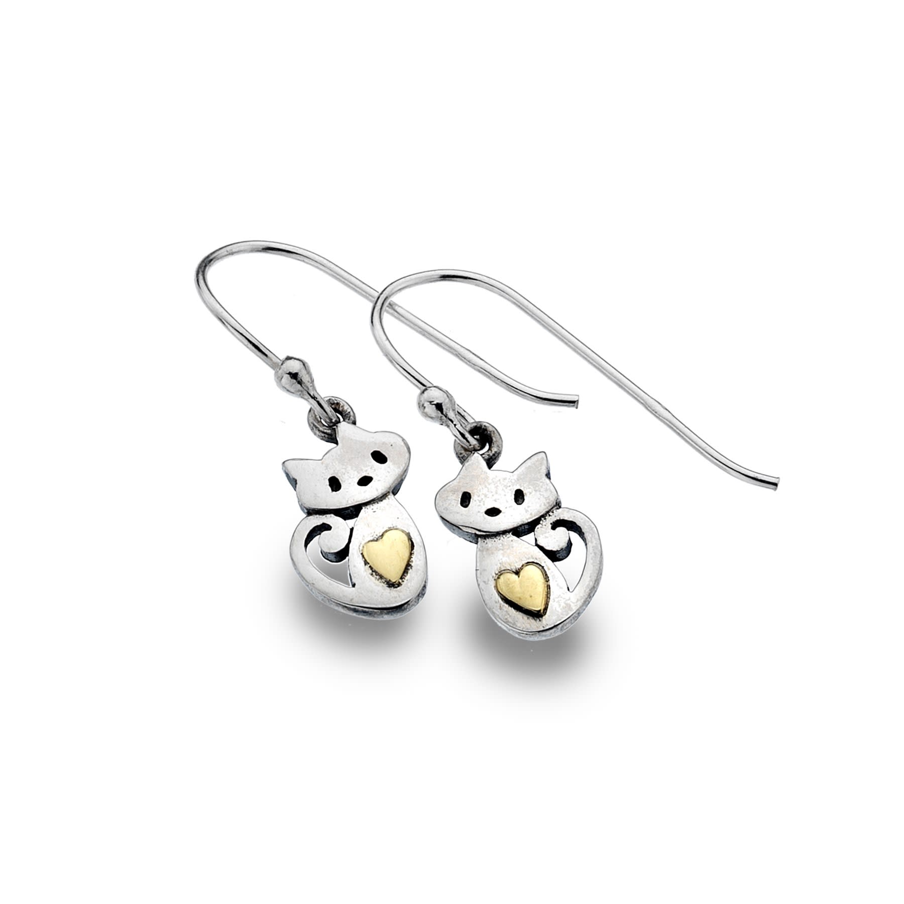 aretes colgantes Gatito y Corazón