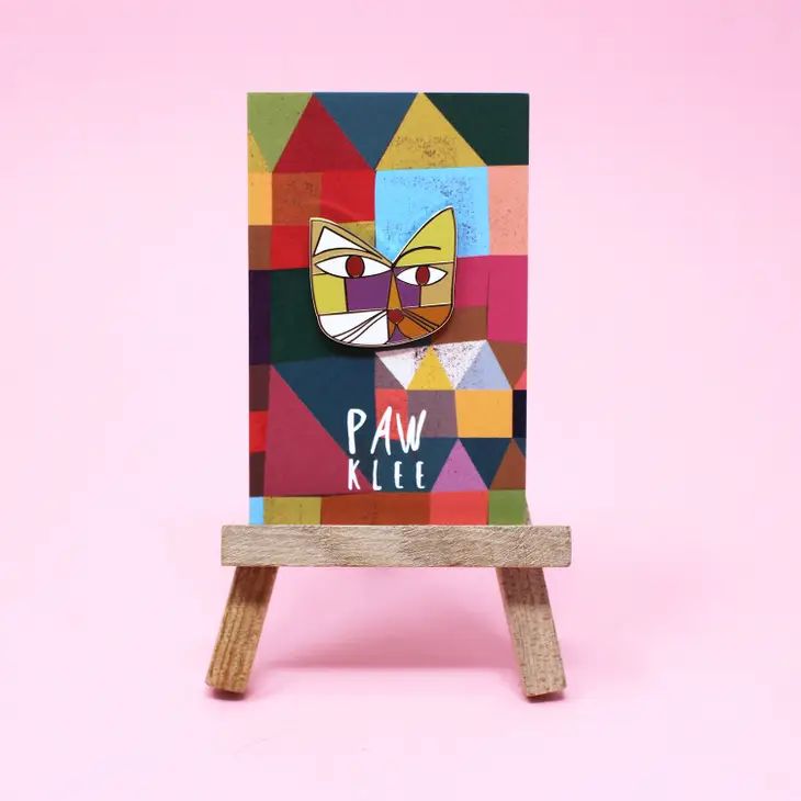 Pin de esmalte de artista de gato Paw Klee