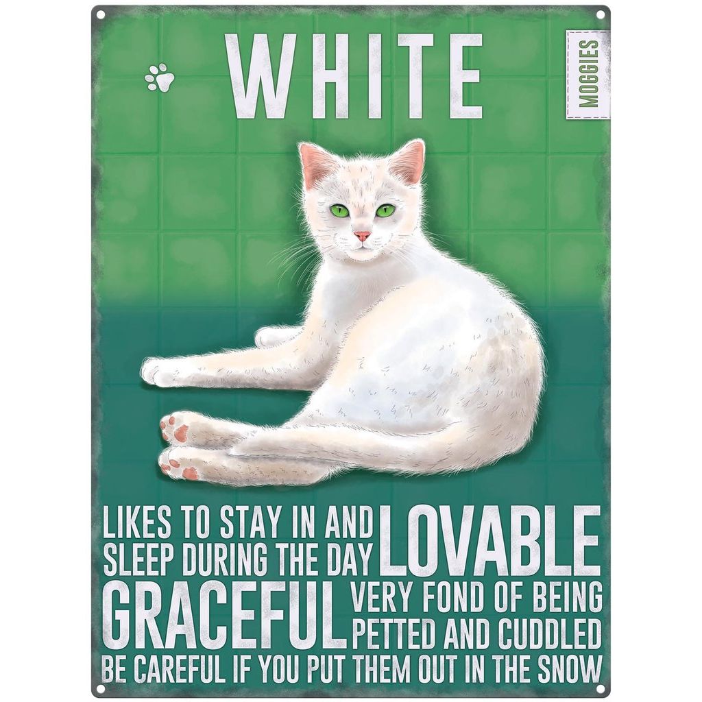 White Cat Metal Dangler