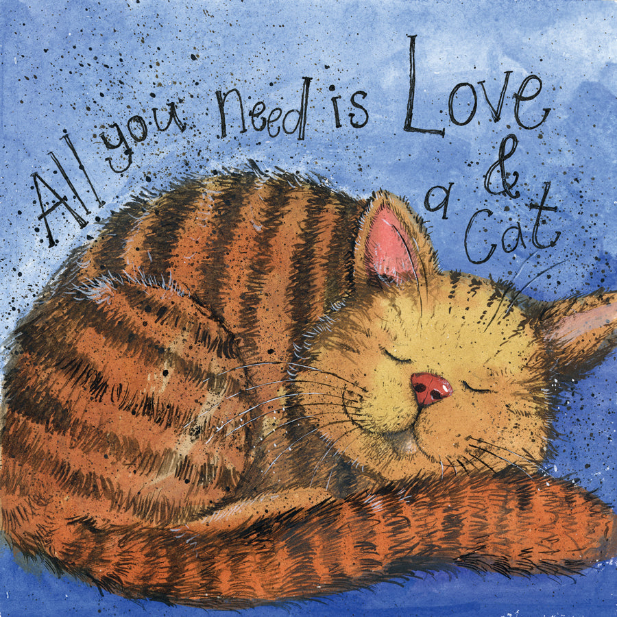 Love & A Cat Card by Alex Clark