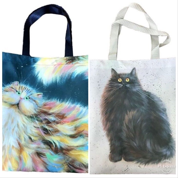 Kim Haskins Cat Shopper Bags, pack of 2