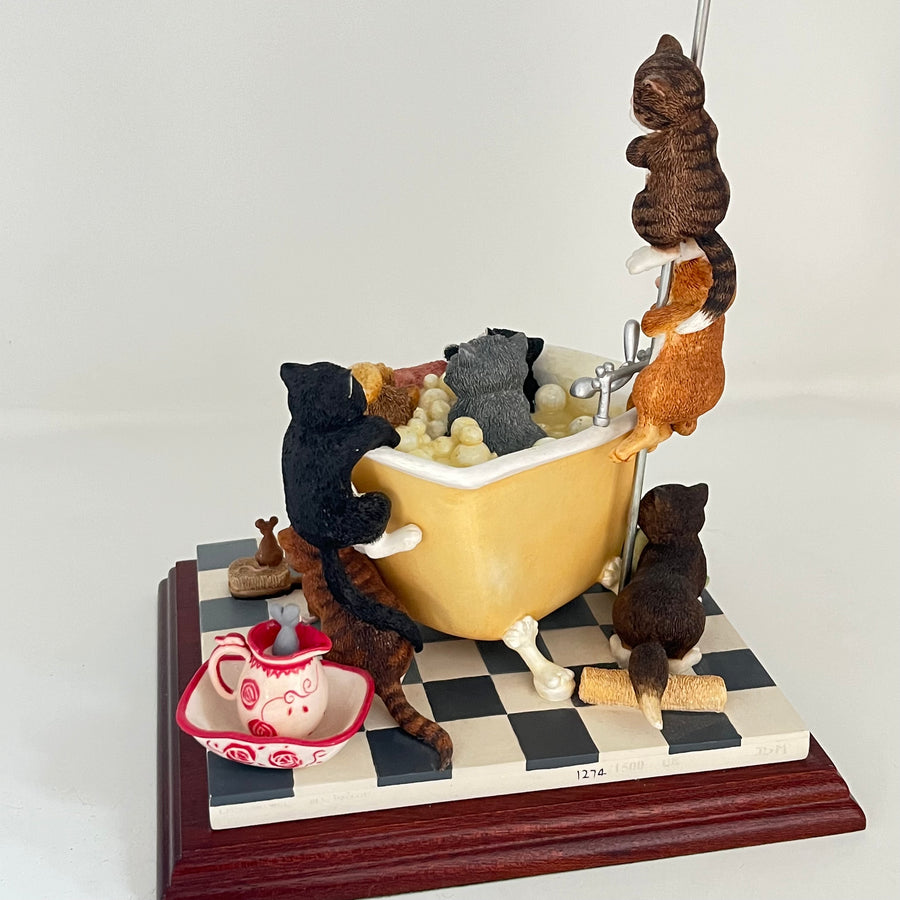 Vintage In The Tub Comic & Curious Cats A3884 RARE LTD EDN