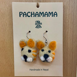 Ginger Cat Felt Earrings