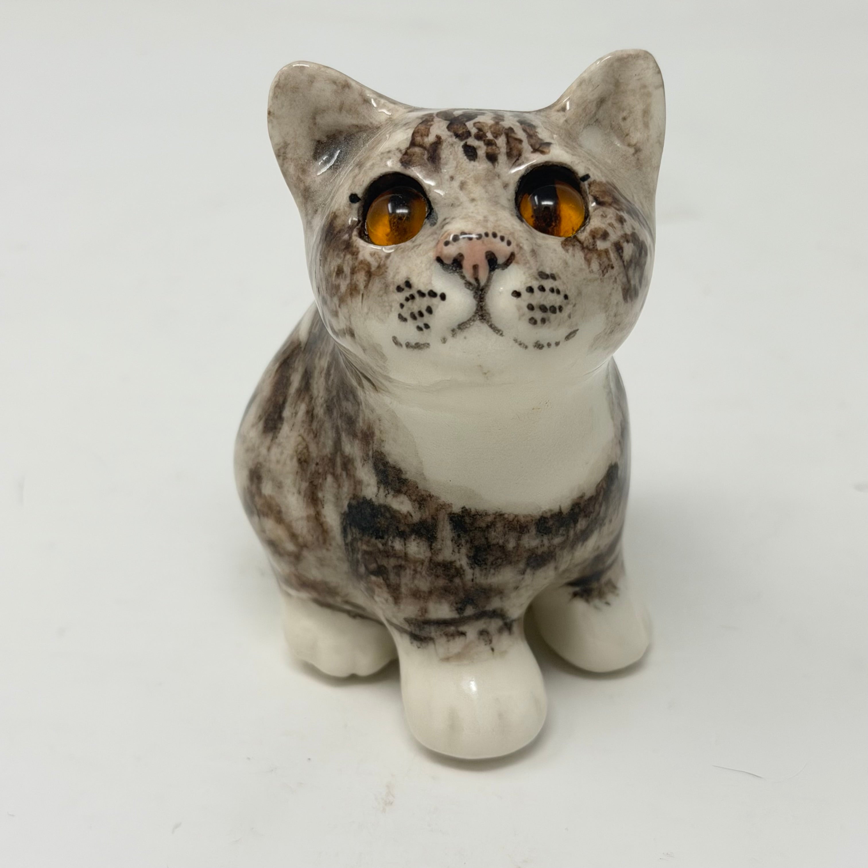 Winstanley Grey Tabby Cat Looking Up - Size 1
