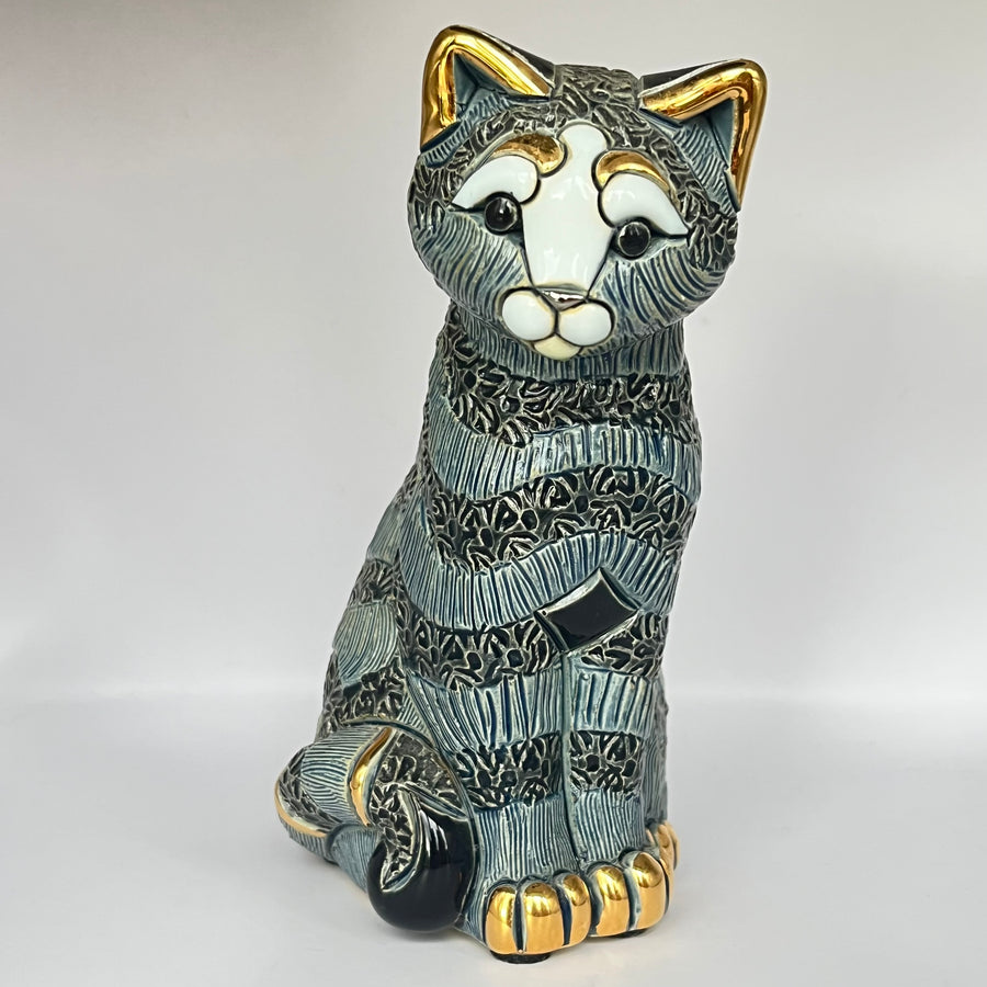 Vintage De Rosa Large Blue Stripy Cat F193