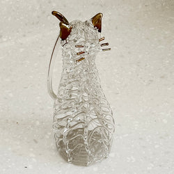 Vintage Unique Hand Blown Clear Glass Ornament 12cm
