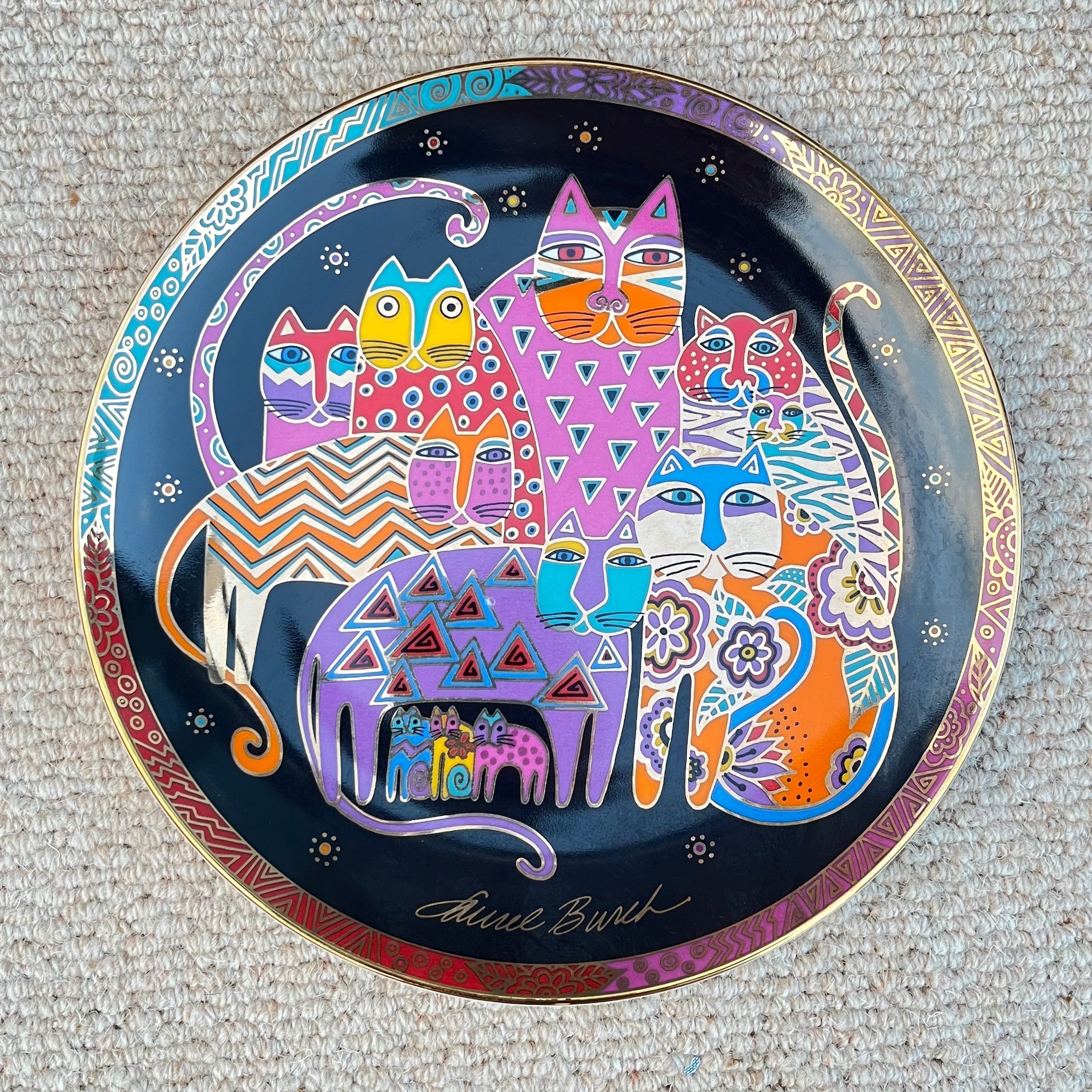Vintage Laurel Burch / Royal Doulton Plate Fabulous Felines