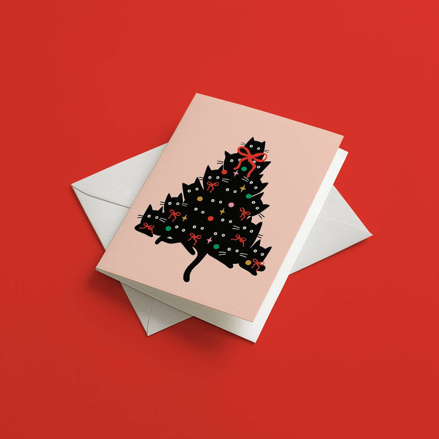 Christmas Tree Cats Christmas card