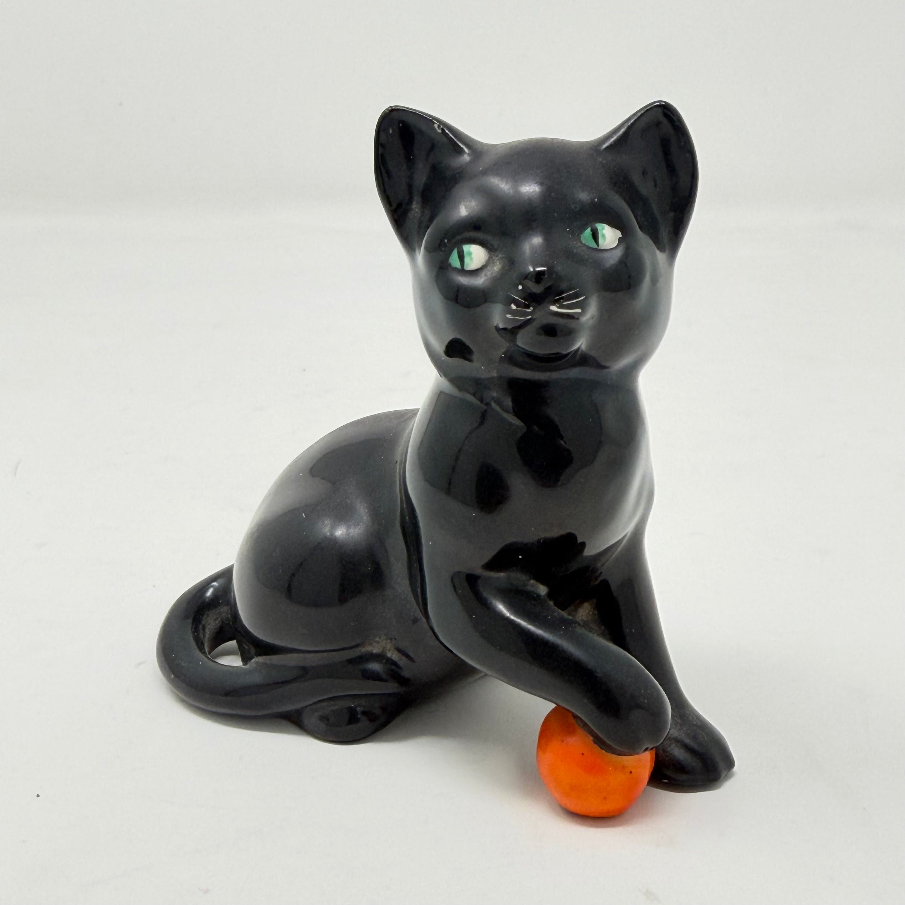 Vintage Goebel Black Cat with Orange Ball