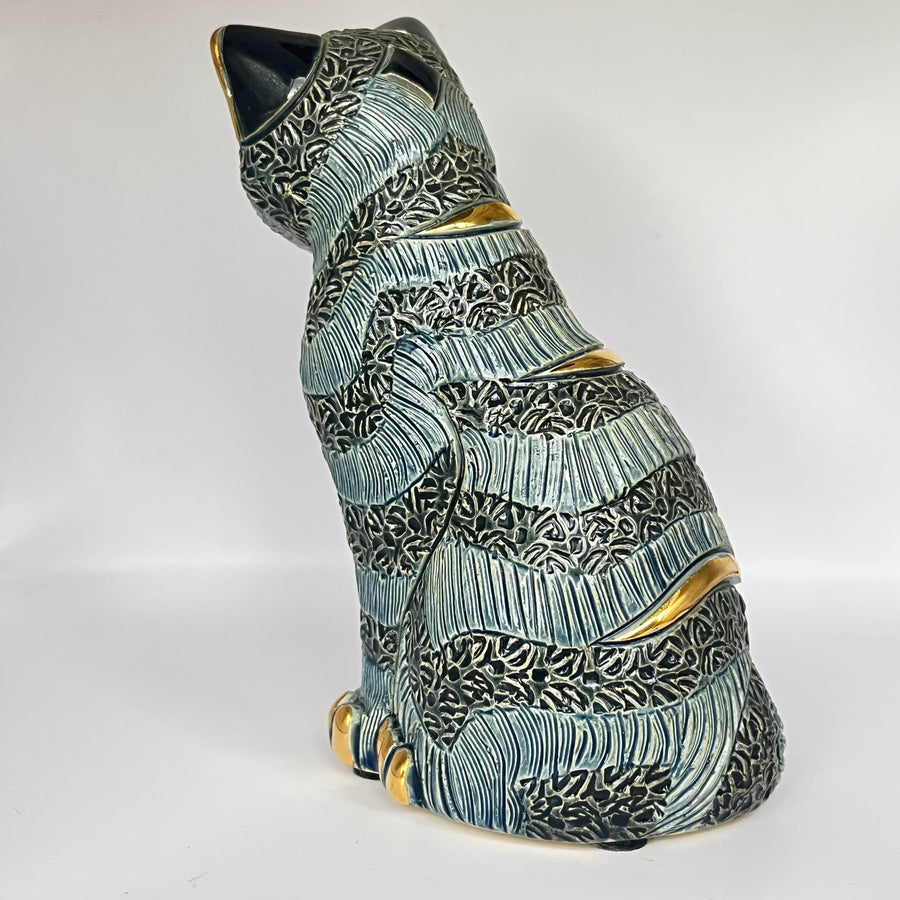 Vintage De Rosa Large Blue Stripy Cat F193