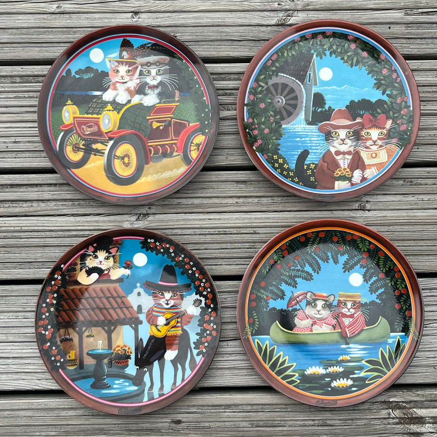 Vintage Set of 4 Plates Uncle Tad's Golden Oldies by Bradex