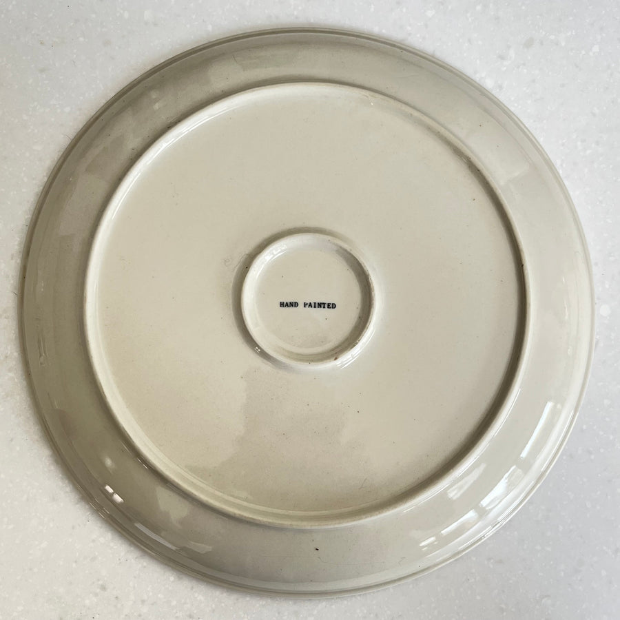 Vintage Hand Painted Black & White Cat Dinner Plate 26cm