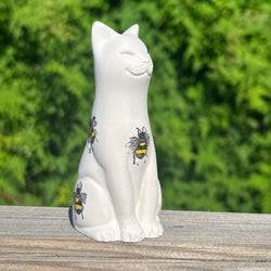 Bees Hand Coloured Original Lucky Cat