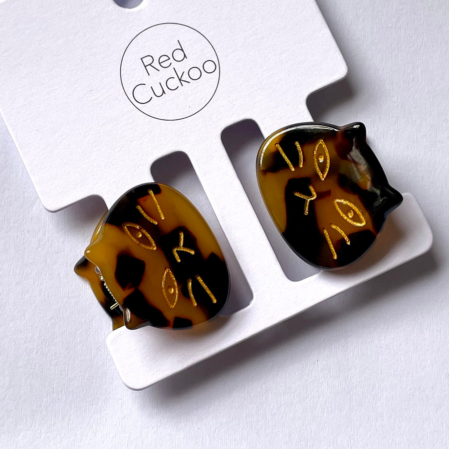 Pair of Cat Face Mini Hair Claws