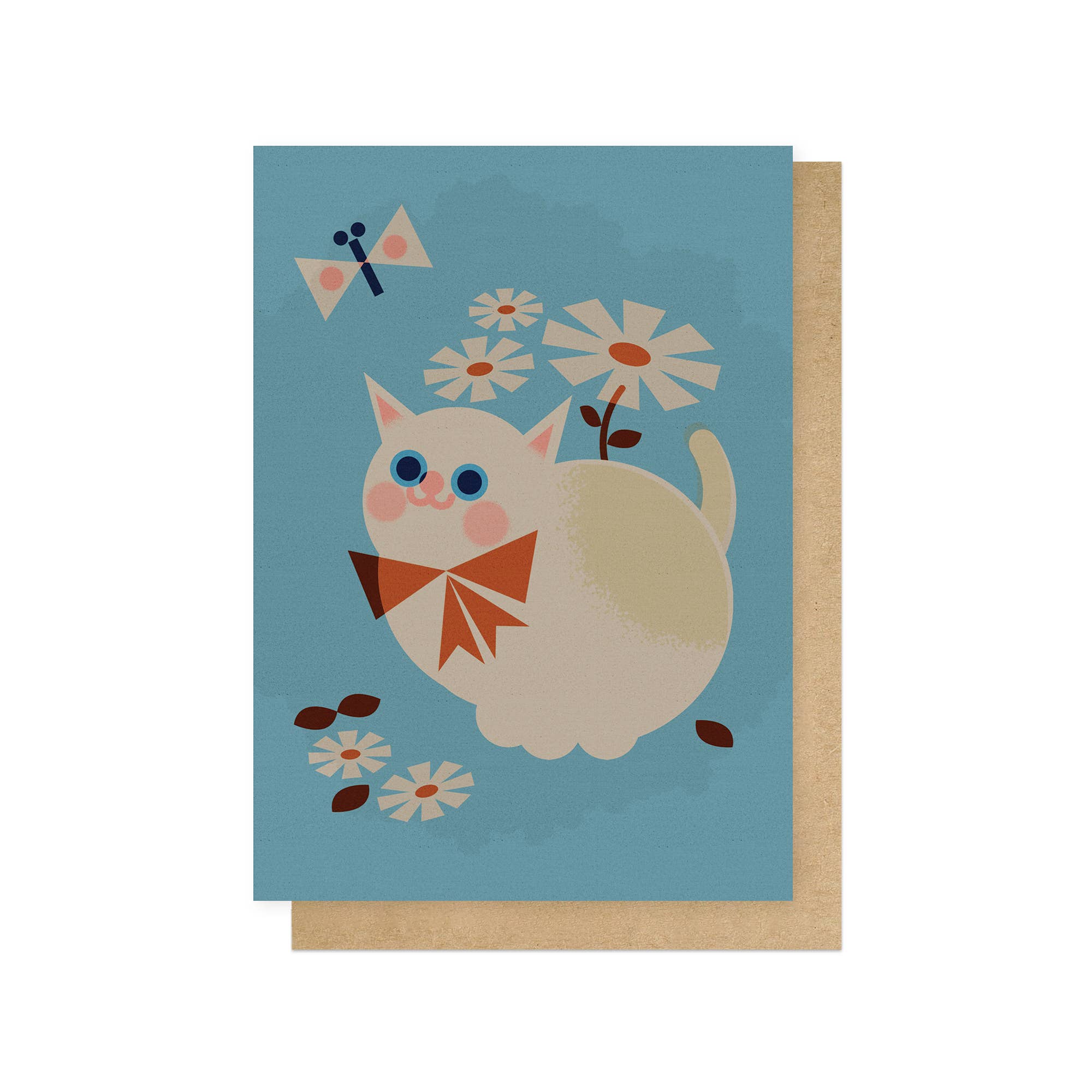 Kitten and Daisies Greetings Card