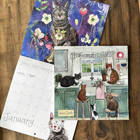 Alex Clark Charismatic Cats 2024 Wall Calendar – The Cat Gallery