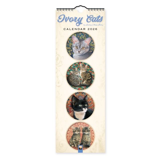 Ivory Cats 2026 Slimline Calendar