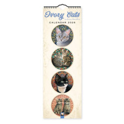 Ivory Cats 2026 Slimline Calendar
