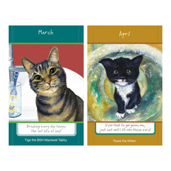 Cat illustrations for 2027 diary, March and April