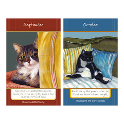 Cat illustrations for 2027 diary, September and October