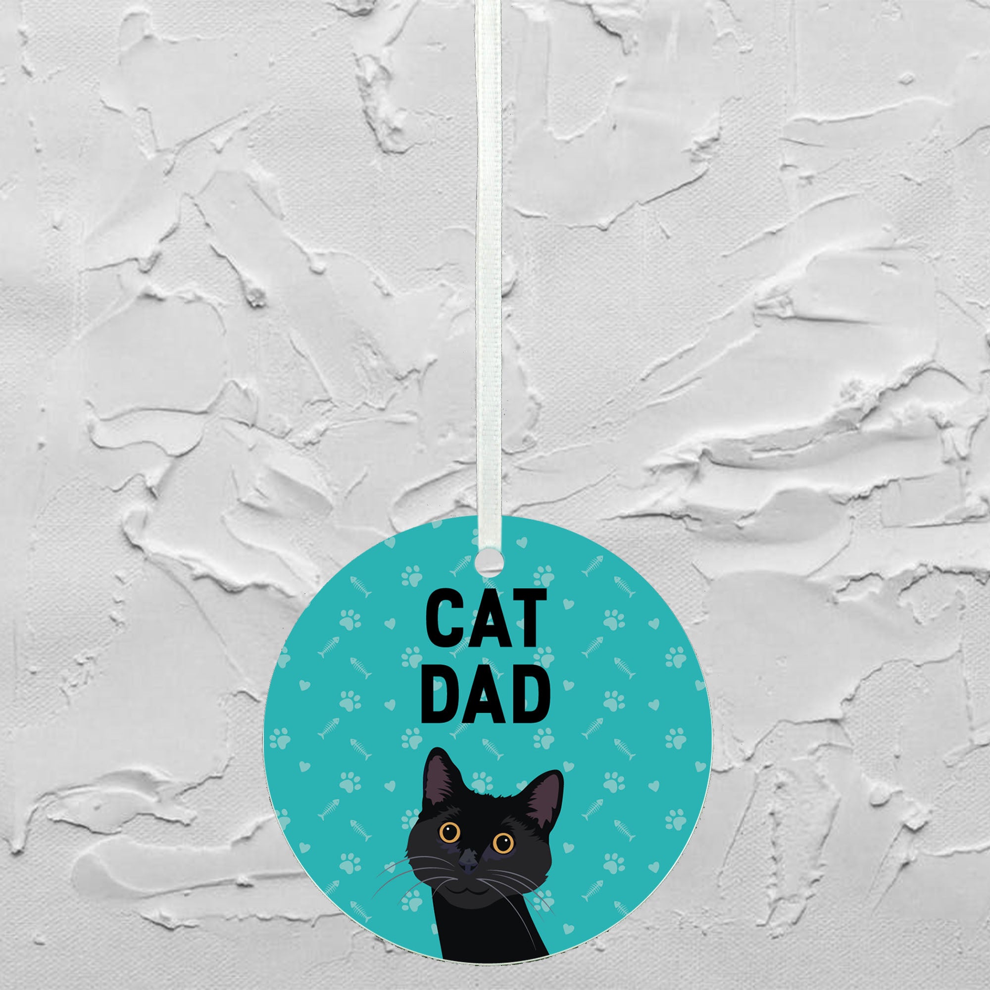 Cat Dad Ceramic Dangler