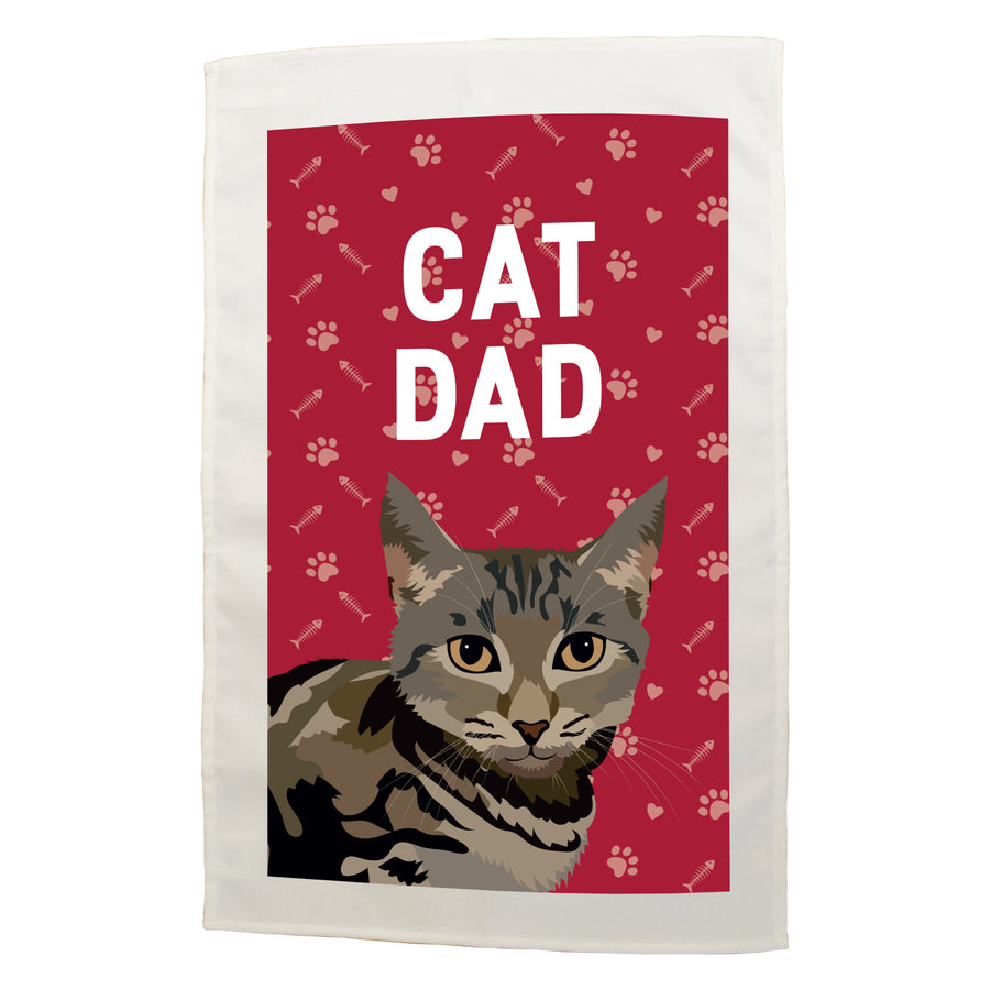 Cat Dad Tea Towel