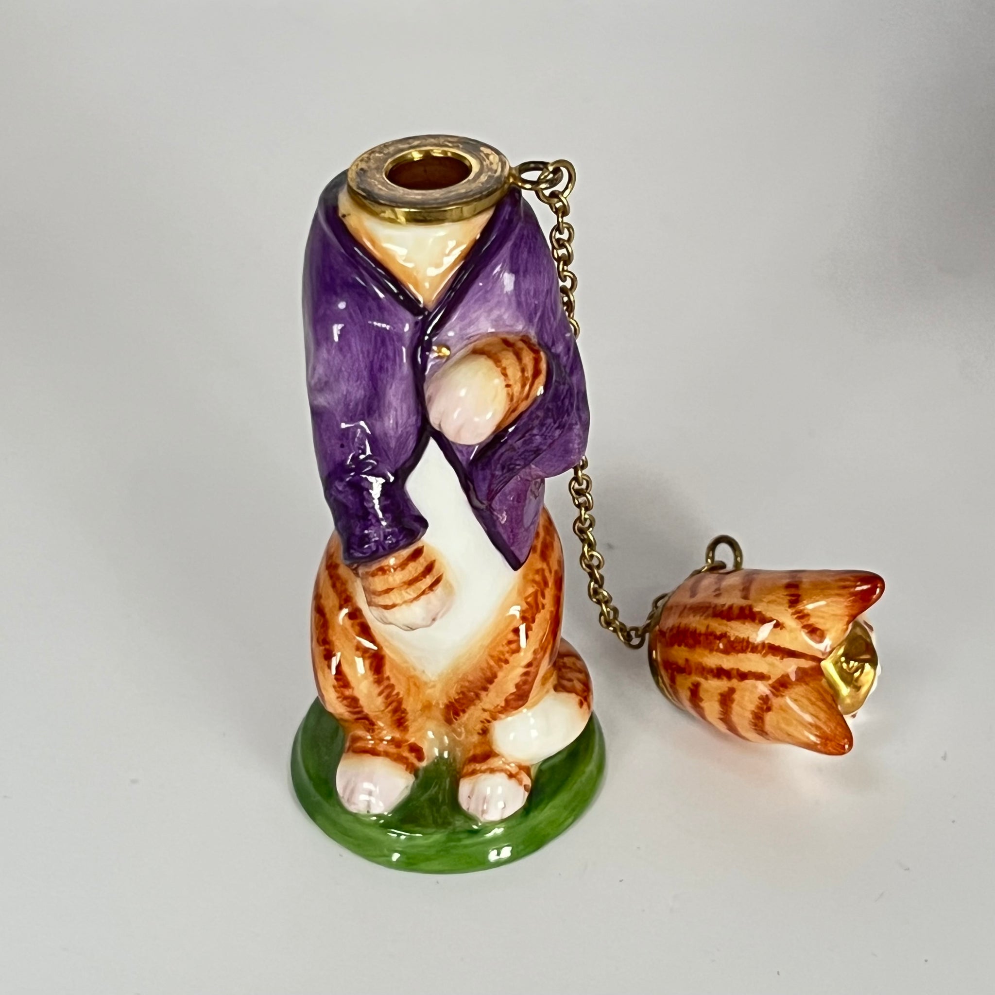 Vintage Mrs Cat Hand Enamelled Perfume Bottle by Royale Stratford