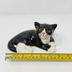 Winstanley Black & White Cat Lying Size 2