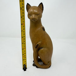 Vintage Tall Wooden Mid-Century Cat