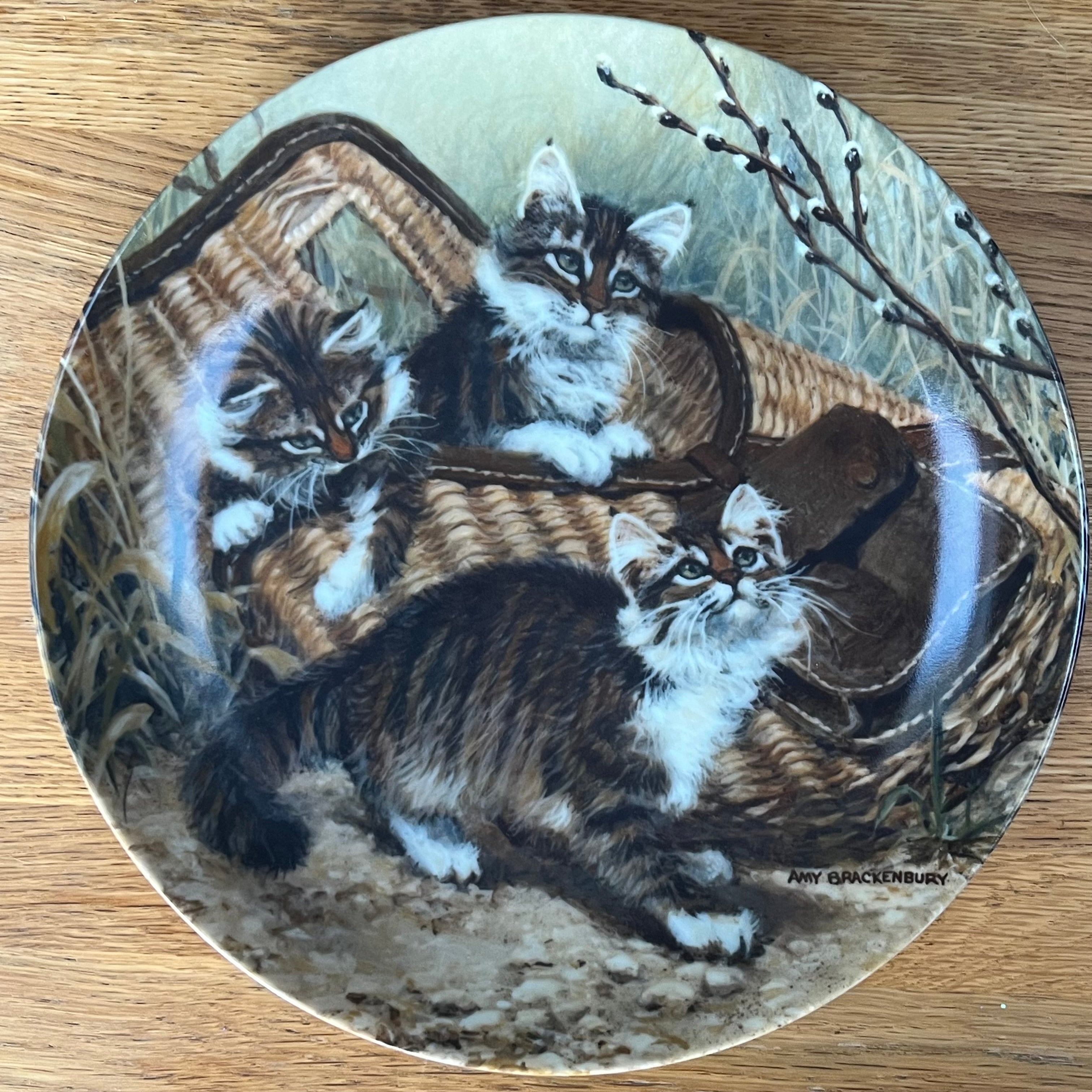 Vintage Plate Gone Fishing: Maine Coons by Knowles China
