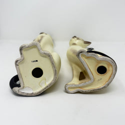 Vintage Pair of Long Necked Siamese Cats 34cm Tall