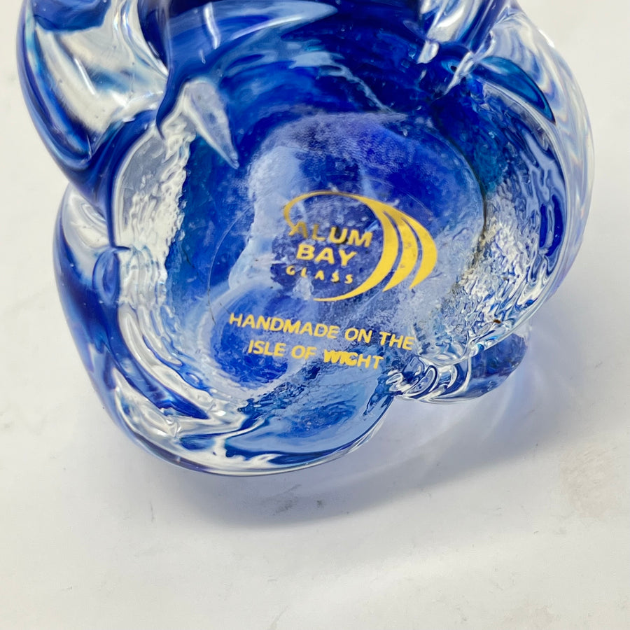 Vintage Alum Bay Glass Cat Figurine - Isle of Wight Hand Blown Art Glass - Mint