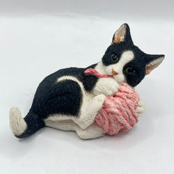 Vintage Sherratt & Simpson Black & White Kitten & Wool (Boxed)