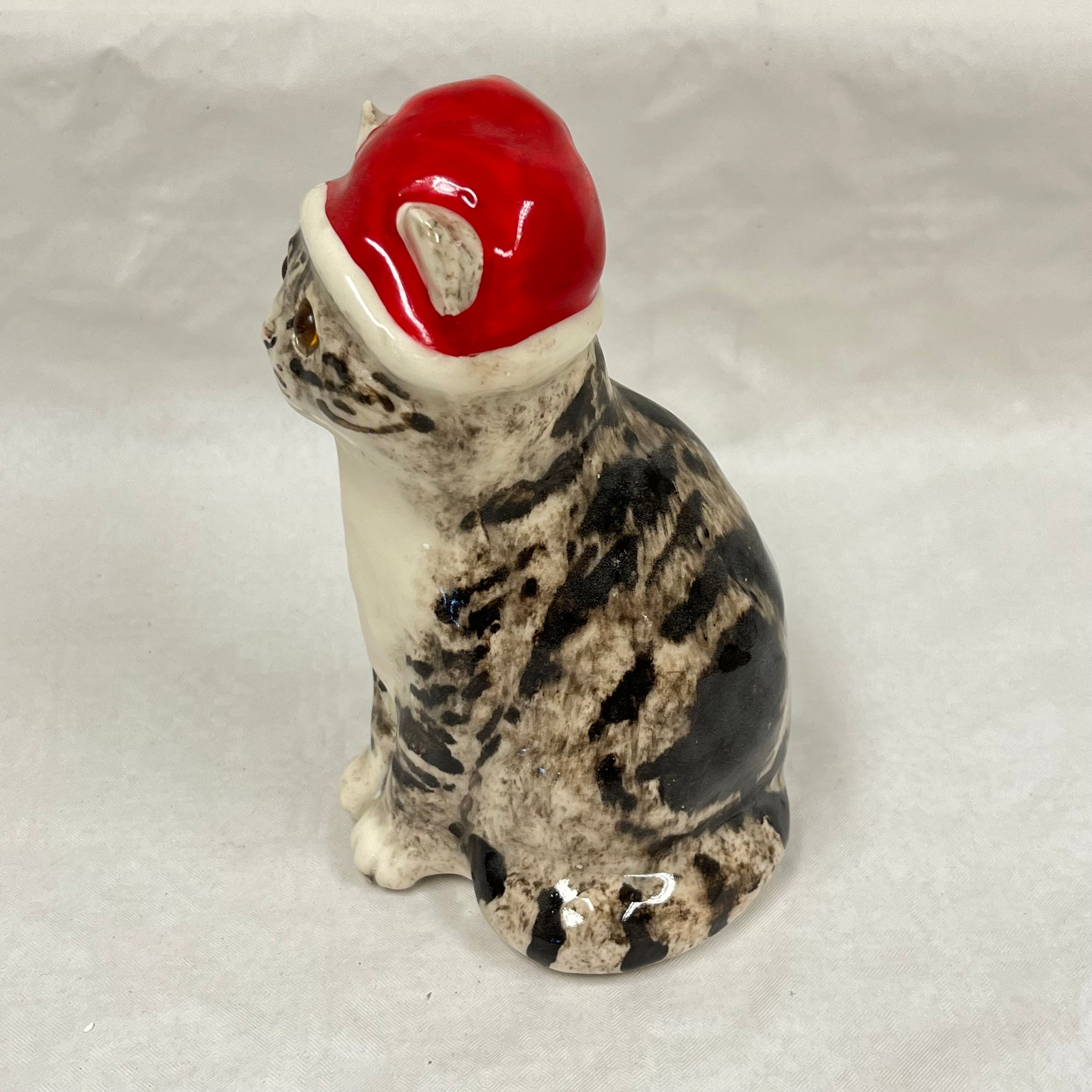 Winstanley Tabby & White Red Santa Hat Cat - Size 2