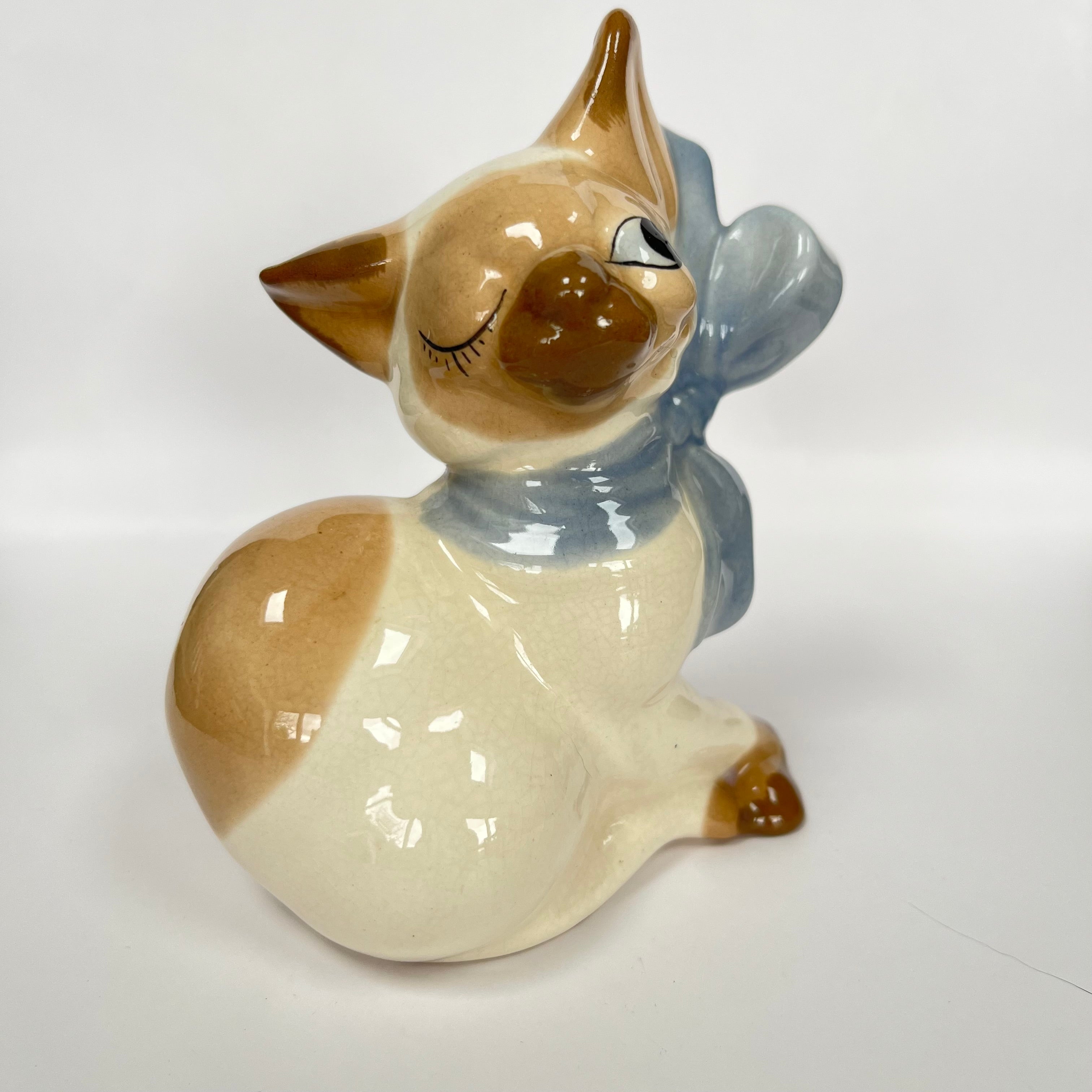 Vintage Szeiler Winking Siamese Ceramic Cat