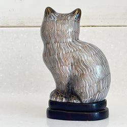 Vintage Expertly Crafted Cloisonne Cat Chinese Art 10cm