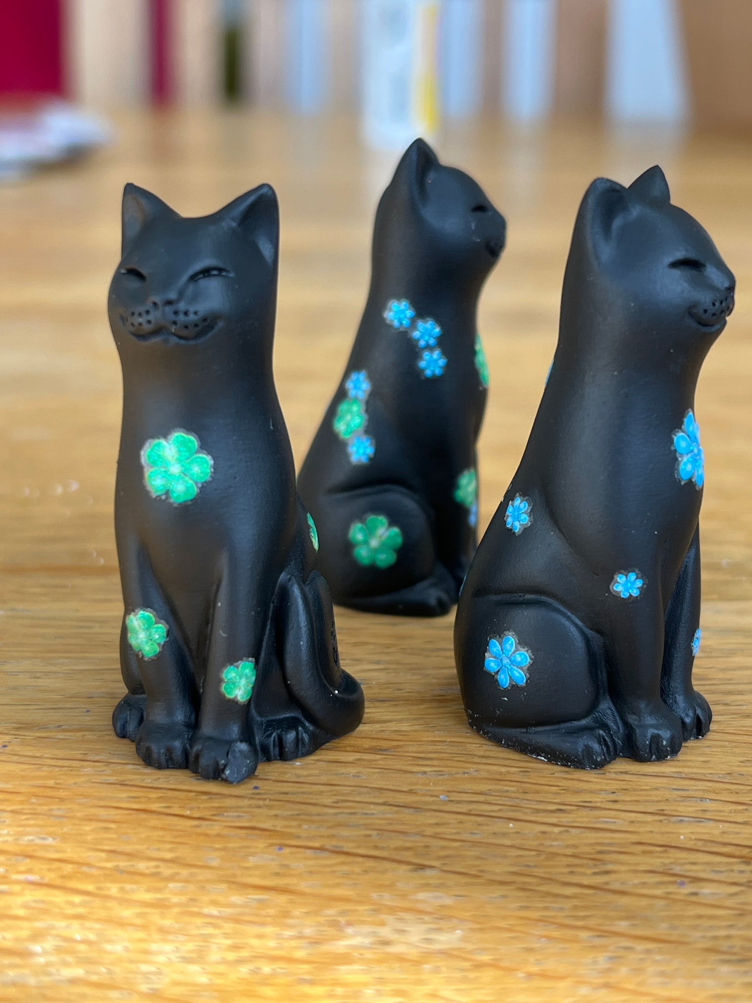 Floral Feline Lucky Black Kittens
