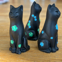 Floral Feline Lucky Black Kittens