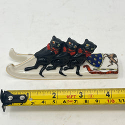 RARE Arcadian Crested China Black Cats on Sledge – Model #23 – Sevenoaks Crest