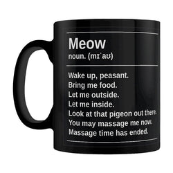 Meow Definition Black Mug