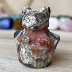 Money Agate Cat in Basket Gemstone
