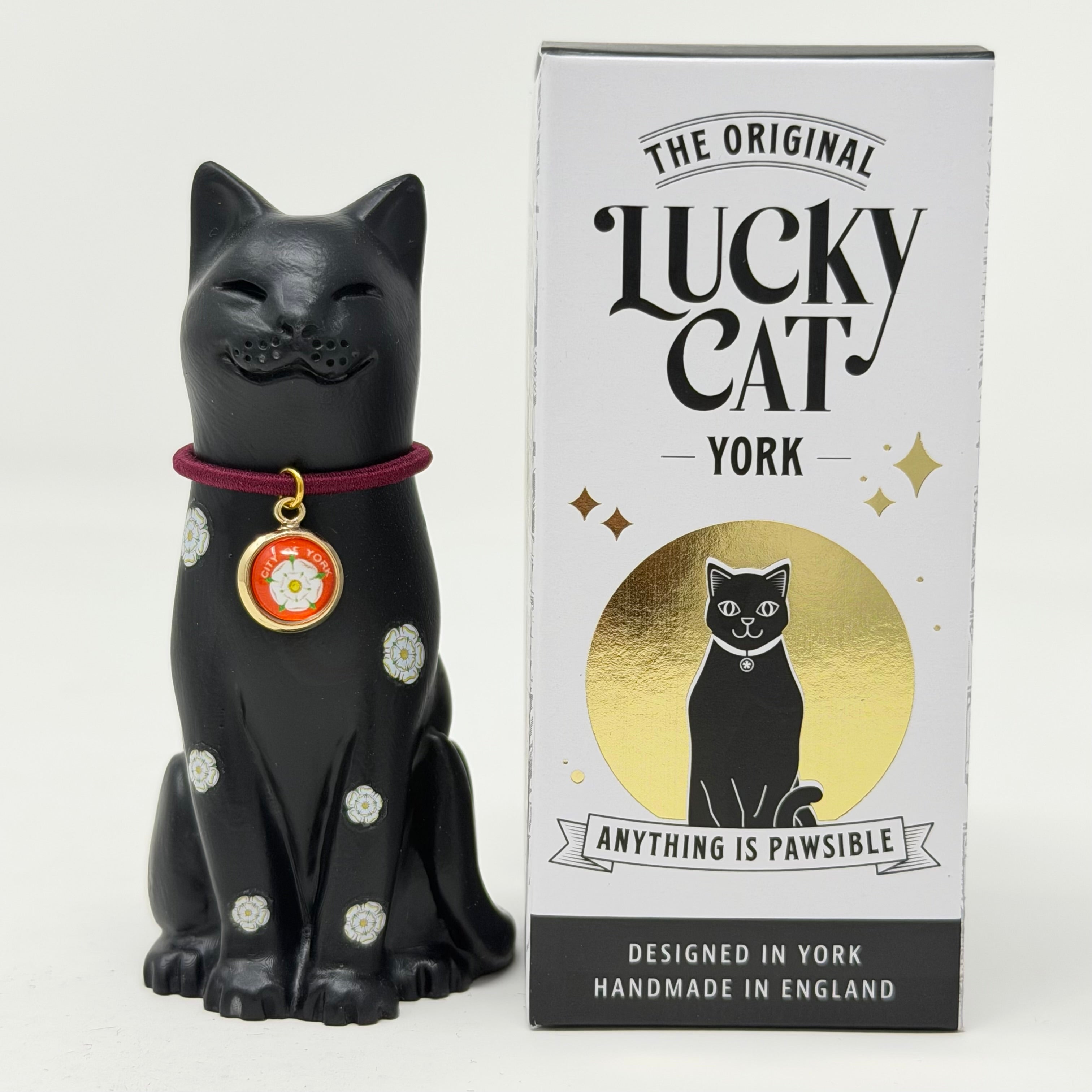 Hand Finished Black Lucky Cat