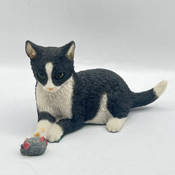 Vintage Sherratt & Simpson Black & White Cat With Mouse
