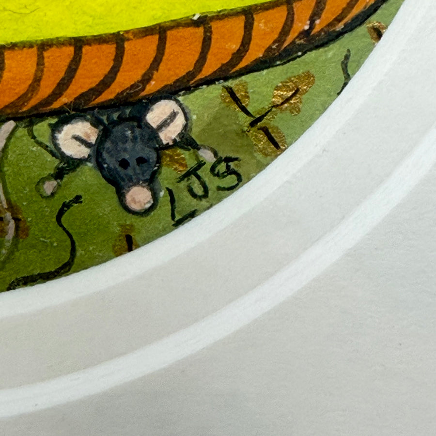 Vintage Linda Jane Smith Original Artwork "Cushion & Mouse"