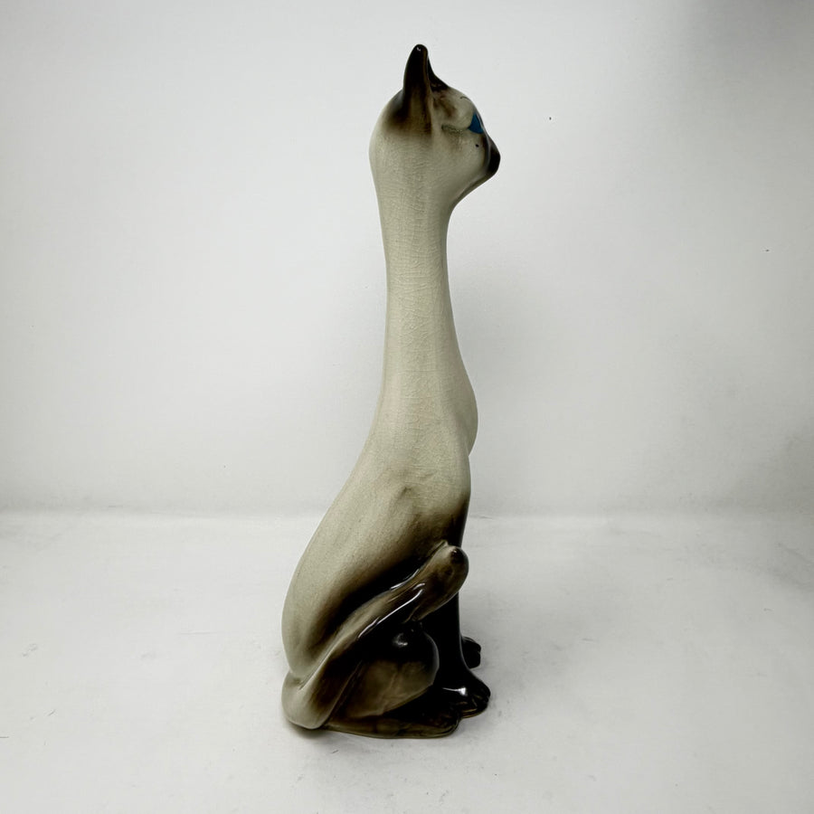 Vintage Long Necked Siamese Cat 34cm Tall