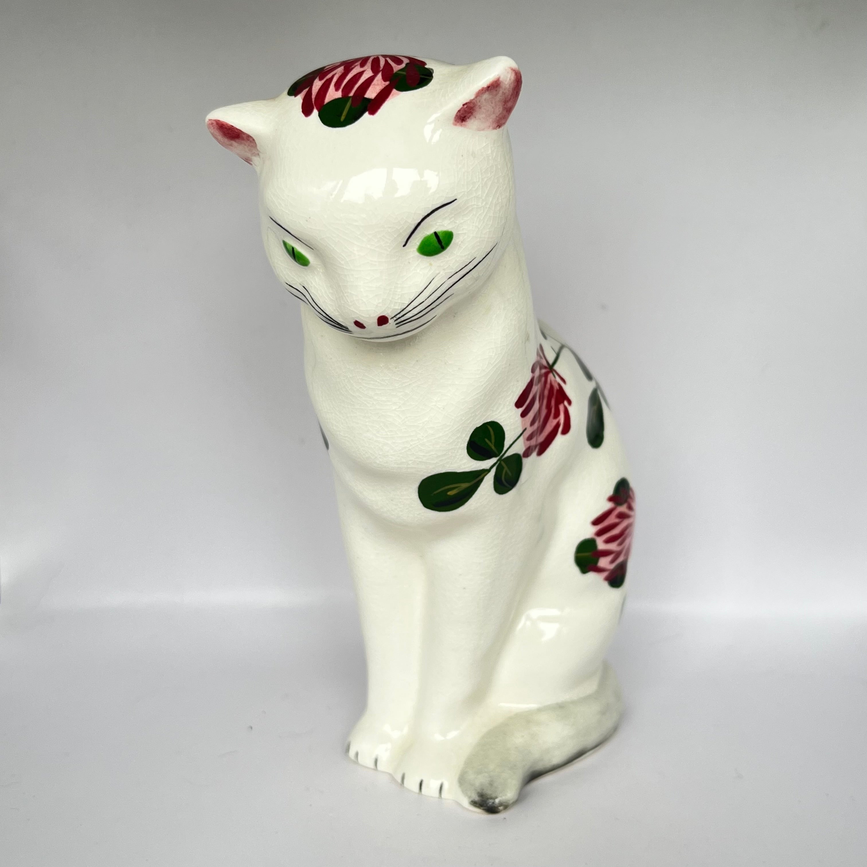 Vintage Plichta London Cat with Clover Decoration 15cm